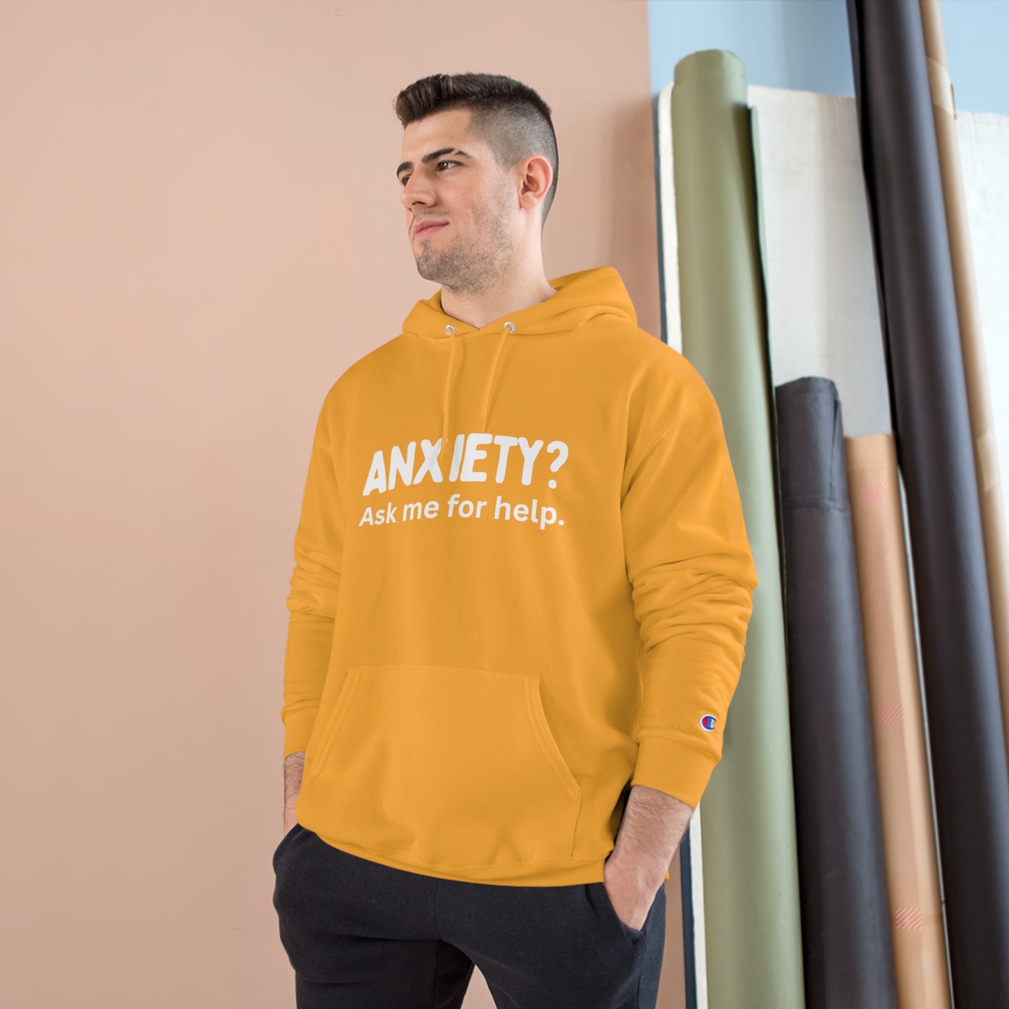 Champion Hoodie - The Beat - Anxiety? Ask me for help.